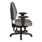Chaise de bureau ergonomique noire à dossier mi-haut avec support lombaire, accoudoirs réglables, dossier à cliquet et certifiée Greenguard – Unique