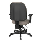 Chaise de bureau ergonomique noire à dossier mi-haut avec support lombaire, accoudoirs réglables, dossier à cliquet et certifiée Greenguard – Unique