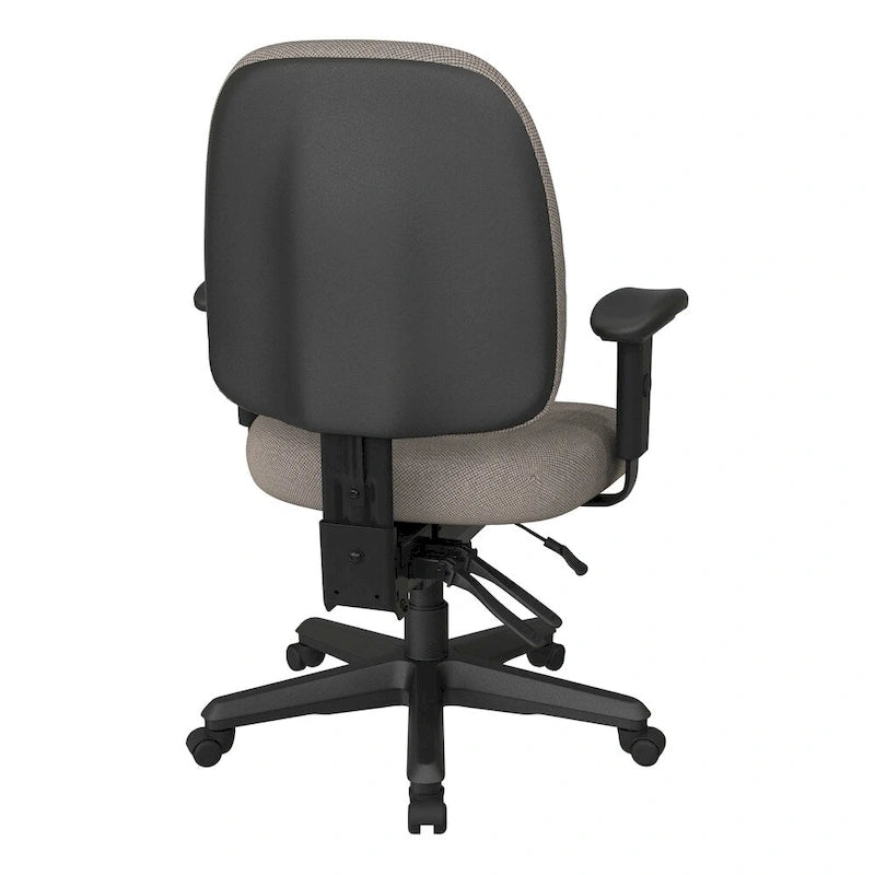 Chaise de bureau ergonomique noire à dossier mi-haut avec support lombaire, accoudoirs réglables, dossier à cliquet et certifiée Greenguard – Unique