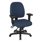 Chaise de bureau ergonomique noire à dossier mi-haut avec support lombaire, accoudoirs réglables, dossier à cliquet et certifiée Greenguard – Unique