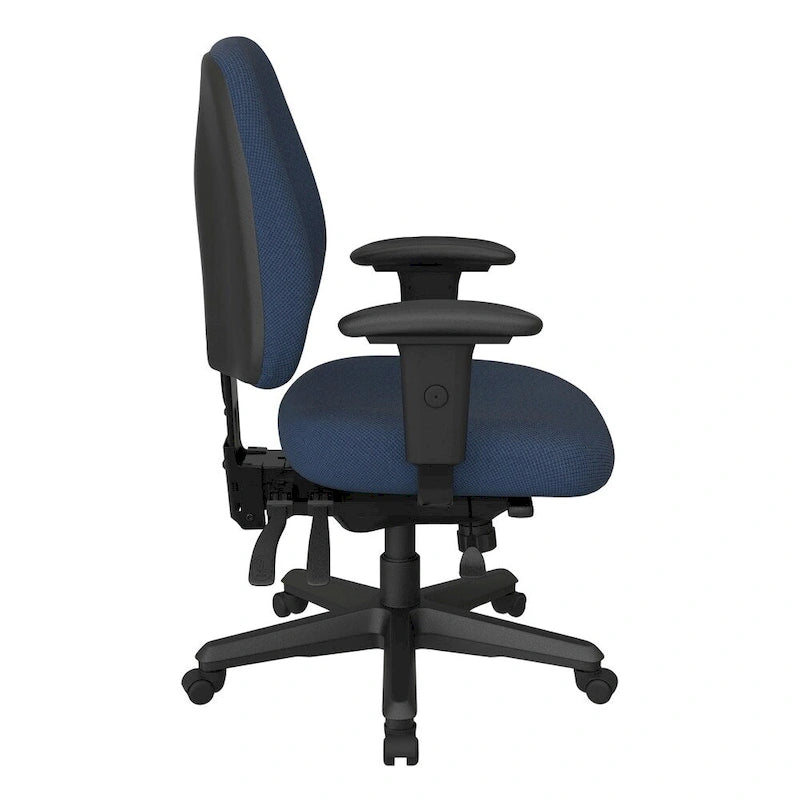 Chaise de bureau ergonomique noire à dossier mi-haut avec support lombaire, accoudoirs réglables, dossier à cliquet et certifiée Greenguard – Unique