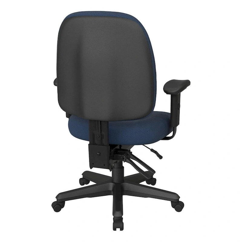 Chaise de bureau ergonomique noire à dossier mi-haut avec support lombaire, accoudoirs réglables, dossier à cliquet et certifiée Greenguard – Unique
