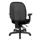 Chaise de bureau ergonomique noire à dossier mi-haut avec support lombaire, accoudoirs réglables, dossier à cliquet et certifiée Greenguard – Unique