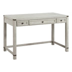 Bureau d'écriture industriel rustique marron/blanc cassé avec 3 tiroirs – 122 cm L