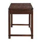 Bureau d'écriture industriel rustique marron/blanc cassé avec 3 tiroirs – 122 cm L
