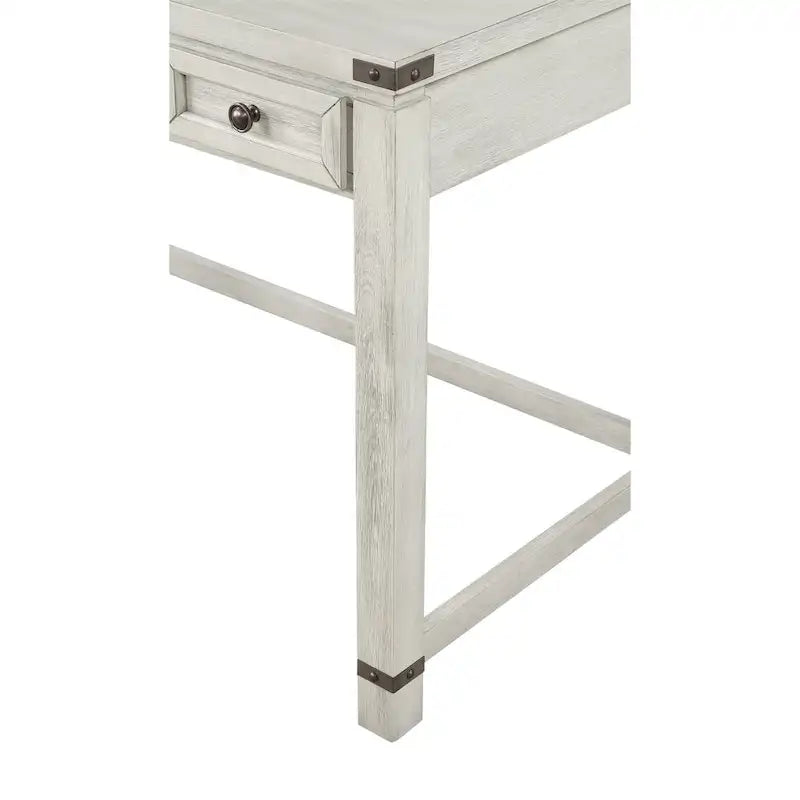 Bureau d'écriture industriel rustique marron/blanc cassé avec 3 tiroirs – 122 cm L
