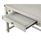 Bureau d'écriture industriel rustique marron/blanc cassé avec 3 tiroirs – 122 cm L