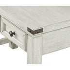 Bureau d'écriture industriel rustique marron/blanc cassé avec 3 tiroirs – 122 cm L