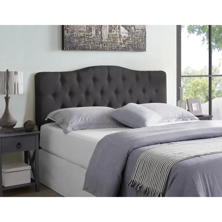 Tête de lit de taille Queen ajustable capitonnée, de couleur blanc/gris foncé/noir/espresso/crème/gris clair – 2 personnes