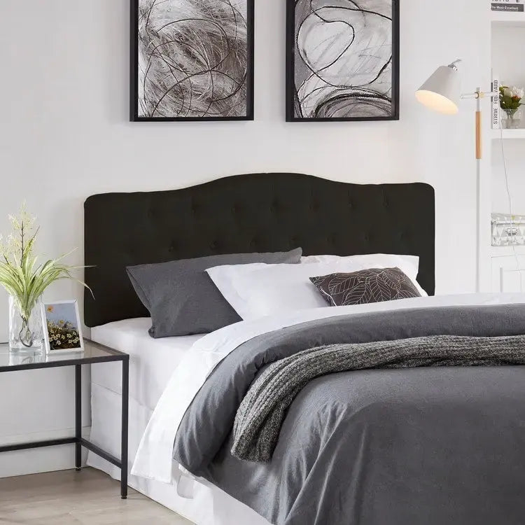 Tête de lit de taille Queen ajustable capitonnée, de couleur blanc/gris foncé/noir/espresso/crème/gris clair – 2 personnes