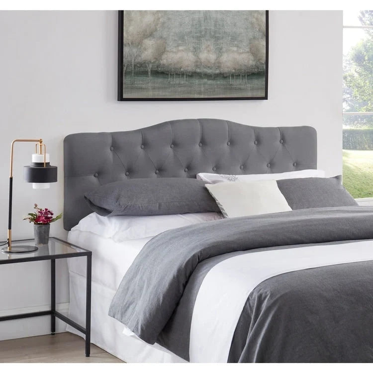 Tête de lit de taille Queen ajustable capitonnée, de couleur blanc/gris foncé/noir/espresso/crème/gris clair – 2 personnes