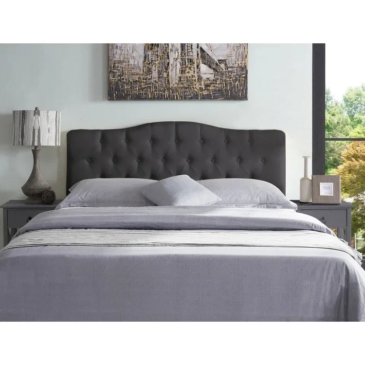 Tête de lit de taille Queen ajustable capitonnée, de couleur blanc/gris foncé/noir/espresso/crème/gris clair – 2 personnes