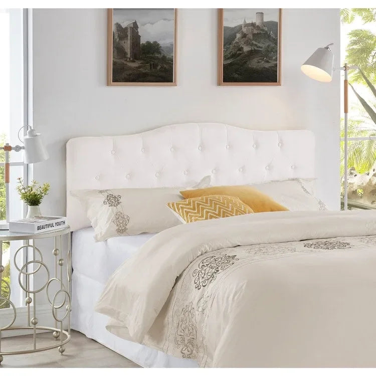 Tête de lit de taille Queen ajustable capitonnée, de couleur blanc/gris foncé/noir/espresso/crème/gris clair – 2 personnes