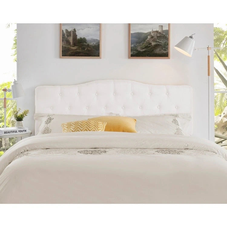 Tête de lit de taille Queen ajustable capitonnée, de couleur blanc/gris foncé/noir/espresso/crème/gris clair – 2 personnes