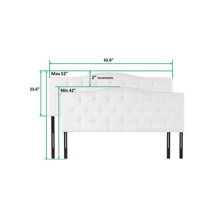 Tête de lit de taille Queen ajustable capitonnée, de couleur blanc/gris foncé/noir/espresso/crème/gris clair – 2 personnes