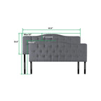 Tête de lit de taille Queen ajustable capitonnée, de couleur blanc/gris foncé/noir/espresso/crème/gris clair – 2 personnes