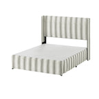 Lit plateforme traditionnel avec housse lavable, tête de lit à oreilles et rangement sous le lit – Grand lit / Très grand lit, 2 personnes
