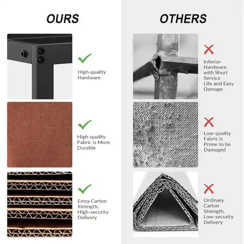 Lit plateforme traditionnel avec housse lavable, tête de lit à oreilles et rangement sous le lit – Grand lit / Très grand lit, 2 personnes