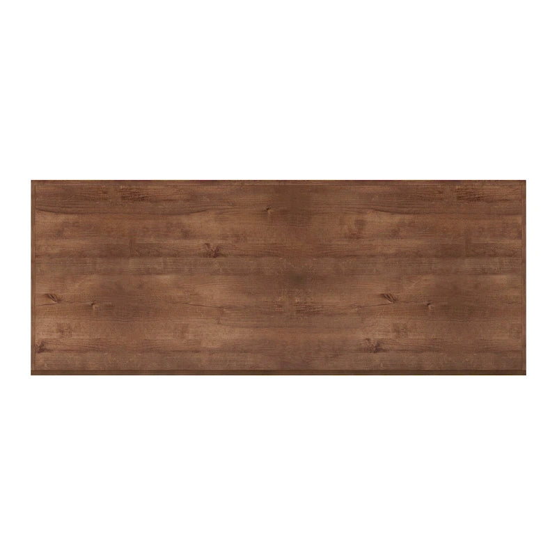 Bureau de direction en aulne noueux Whiskey de 180 cm avec tablette coulissante, tiroir supérieur, tiroir classeur, porte et gestion des câbles – Aucun assemblage requis