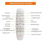Cadre de lit métallique noir réglable avec massage, télécommande sans fil et lumière sous le lit – Twin XL / Queen / King / Split King