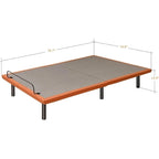 Cadre de lit métallique noir réglable avec massage, télécommande sans fil et lumière sous le lit – Twin XL / Queen / King / Split King