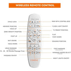 Cadre de lit métallique noir réglable avec massage, télécommande sans fil et lumière sous le lit – Twin XL / Queen / King / Split King