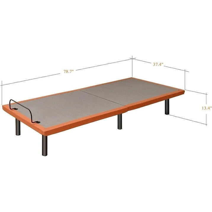 Cadre de lit métallique noir réglable avec massage, télécommande sans fil et lumière sous le lit – Twin XL / Queen / King / Split King
