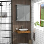 Meuble de salle de bain mural avec 2 étagères réglables, Crème / Jaune / Expresso / Rustique / Bleu / Blanc / Gris / Noir