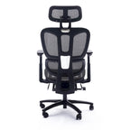 Chaise de bureau ergonomique noire en maille intégrale avec accoudoirs 4D, repose-pieds, appui-tête et inclinaison à 135° – Individuel