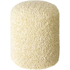 Pouf bouclé shaggy « Butter / Grey / Ivory / Rich Brown » avec housse amovible – Simple
