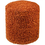 Pouf bouclé shaggy « Butter / Grey / Ivory / Rich Brown » avec housse amovible – Simple
