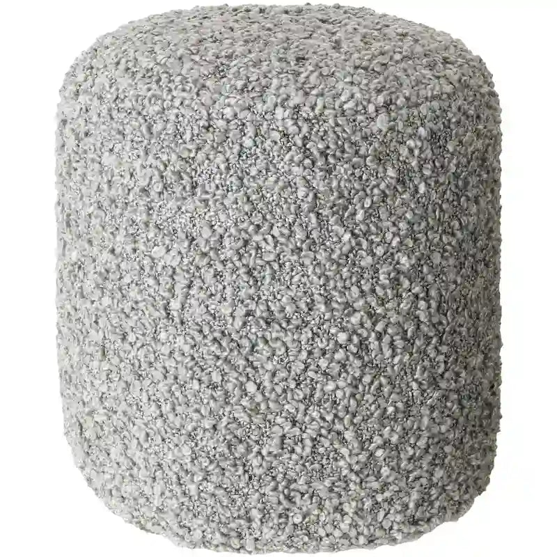 Pouf bouclé shaggy « Butter / Grey / Ivory / Rich Brown » avec housse amovible – Simple