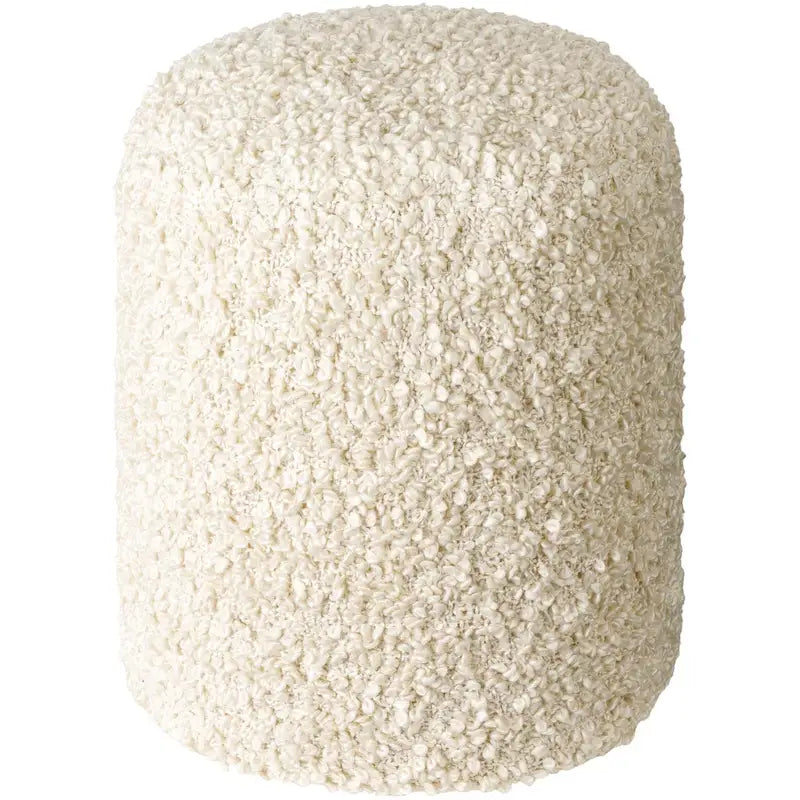 Pouf bouclé shaggy « Butter / Grey / Ivory / Rich Brown » avec housse amovible – Simple