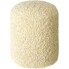 Pouf bouclé shaggy « Butter / Grey / Ivory / Rich Brown » avec housse amovible – Simple