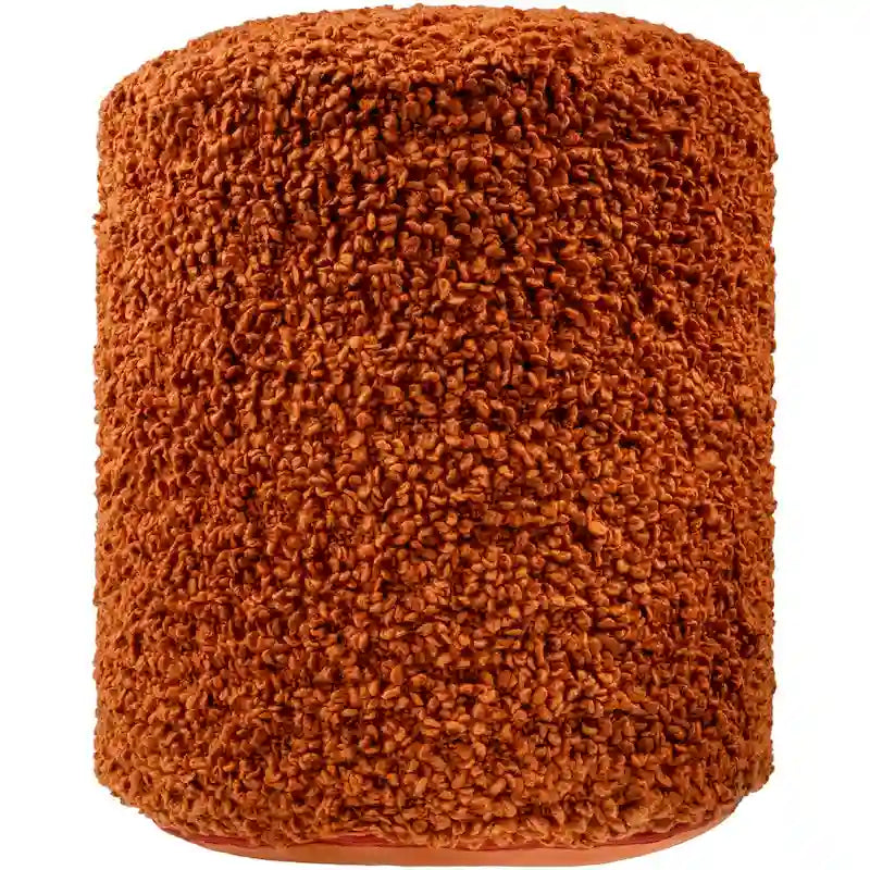 Pouf bouclé shaggy « Butter / Grey / Ivory / Rich Brown » avec housse amovible – Simple
