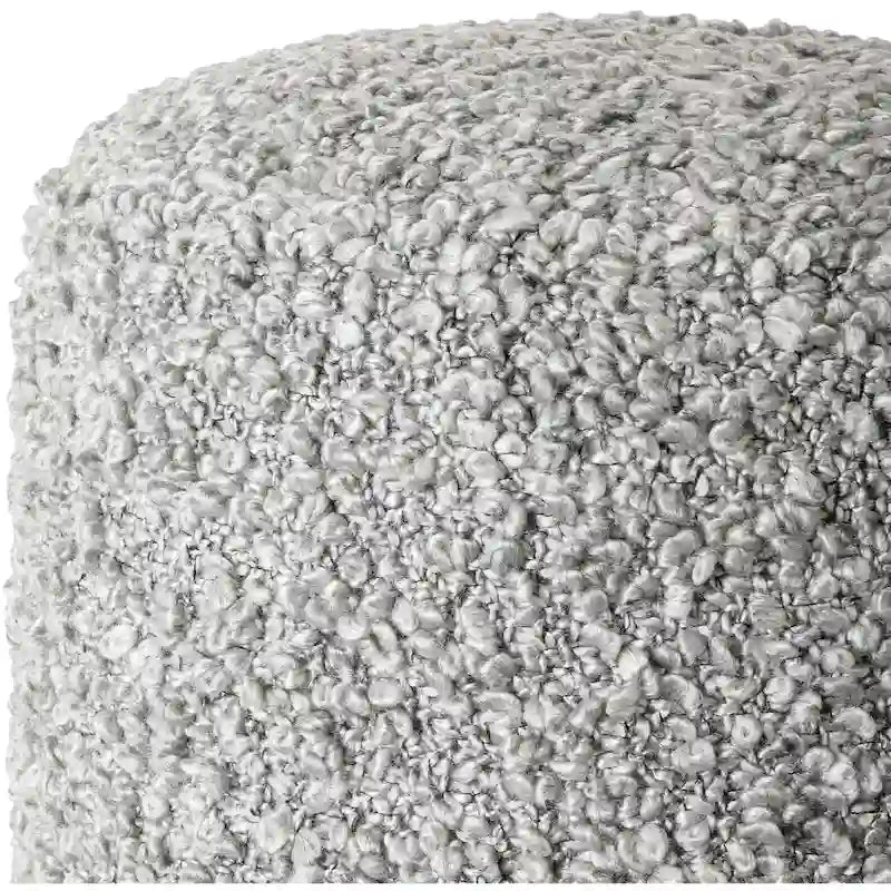 Pouf bouclé shaggy « Butter / Grey / Ivory / Rich Brown » avec housse amovible – Simple