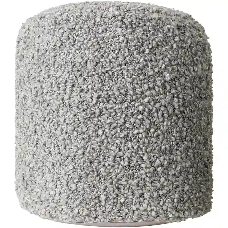 Pouf bouclé shaggy « Butter / Grey / Ivory / Rich Brown » avec housse amovible – Simple