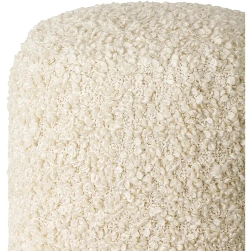 Pouf bouclé shaggy « Butter / Grey / Ivory / Rich Brown » avec housse amovible – Simple