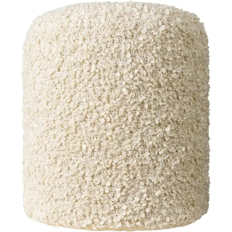 Pouf bouclé shaggy « Butter / Grey / Ivory / Rich Brown » avec housse amovible – Simple