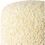 Pouf bouclé shaggy « Butter / Grey / Ivory / Rich Brown » avec housse amovible – Simple