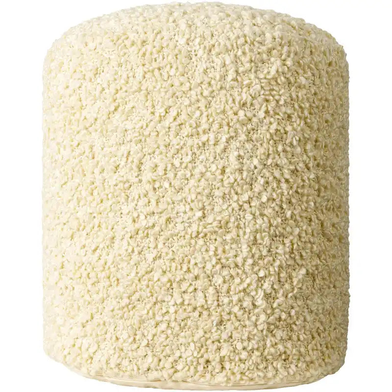 Pouf bouclé shaggy « Butter / Grey / Ivory / Rich Brown » avec housse amovible – Simple