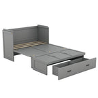 Lit escamotable gris grand format avec ports USB et grand tiroir – Simple