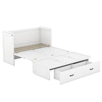 Lit escamotable gris grand format avec ports USB et grand tiroir – Simple
