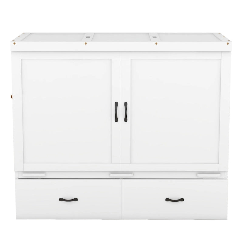 Lit escamotable gris grand format avec ports USB et grand tiroir – Simple