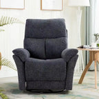 Fauteuil inclinable manuel pivotant et basculant en tissu gris argenté / gris fumé / gris foncé avec repose-pieds – Individuel