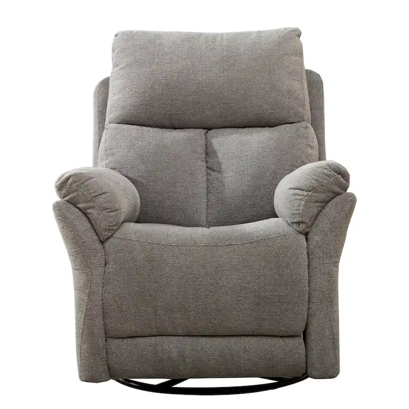 Fauteuil inclinable manuel pivotant et basculant en tissu gris argenté / gris fumé / gris foncé avec repose-pieds – Individuel