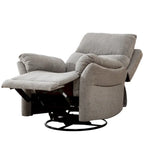 Fauteuil inclinable manuel pivotant et basculant en tissu gris argenté / gris fumé / gris foncé avec repose-pieds – Individuel