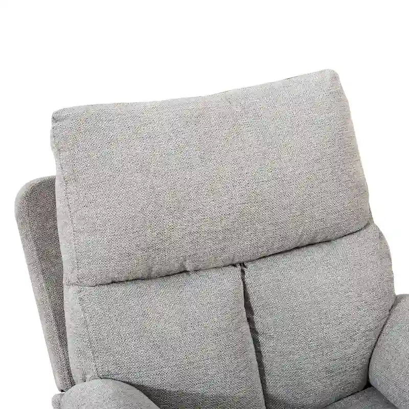 Fauteuil inclinable manuel pivotant et basculant en tissu gris argenté / gris fumé / gris foncé avec repose-pieds – Individuel