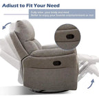 Fauteuil inclinable manuel pivotant et basculant en tissu gris argenté / gris fumé / gris foncé avec repose-pieds – Individuel