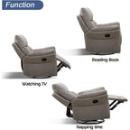 Fauteuil inclinable manuel pivotant et basculant en tissu gris argenté / gris fumé / gris foncé avec repose-pieds – Individuel